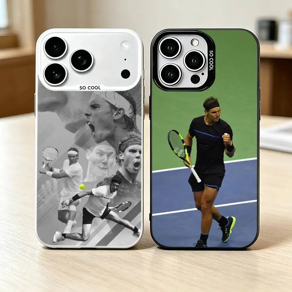 Tennis player R-Rafael N-Nadal Phone Case For iPhone 17,16,15,14,13,12,11 Plus,Pro Max,XS,Colored Silver Plated Inside Cover