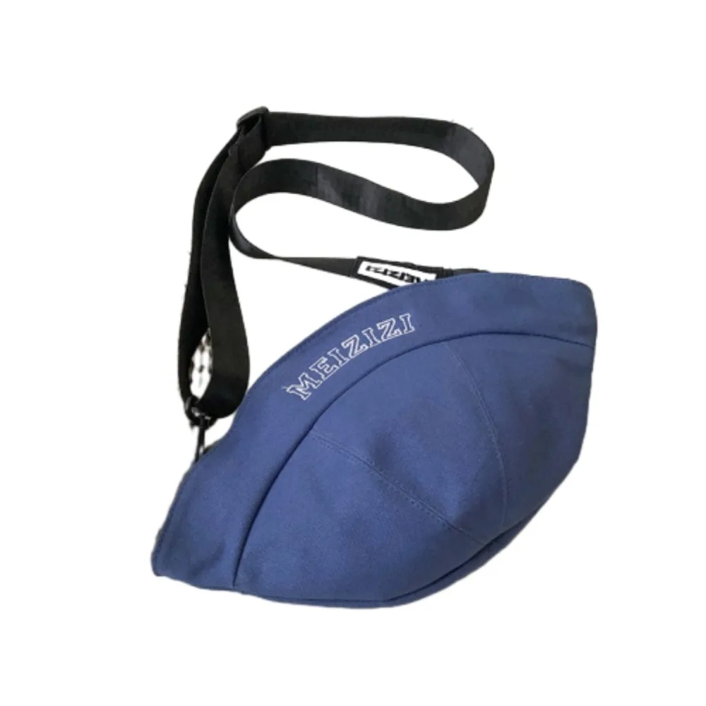 

Creative Canvas Fisherman's Hat Shape Bag Large Capacity Casual Crossbody Sling Bag Leisure Fashion Single Shoulder Bag Unisex