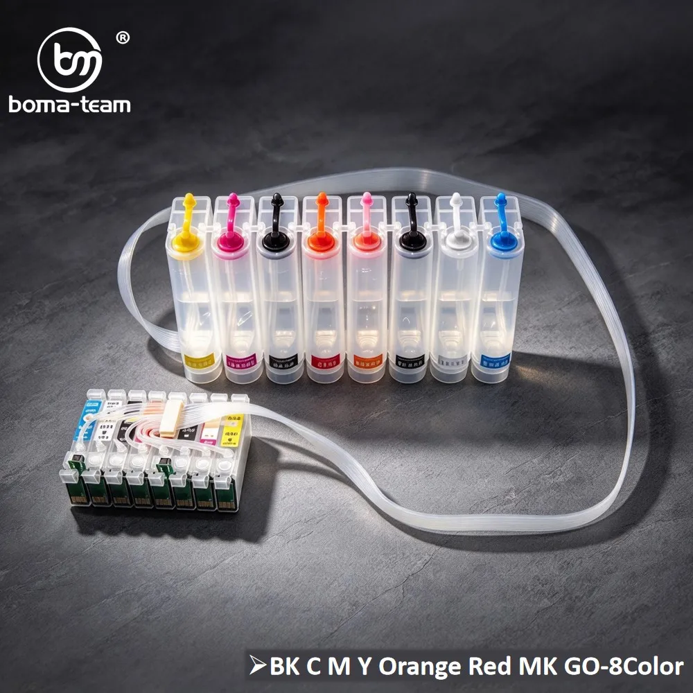 8Colors T1590-T1599 Empty Continuous Ink Supply System With ARC Chip for Epson Stylus Photo R2000 Printer