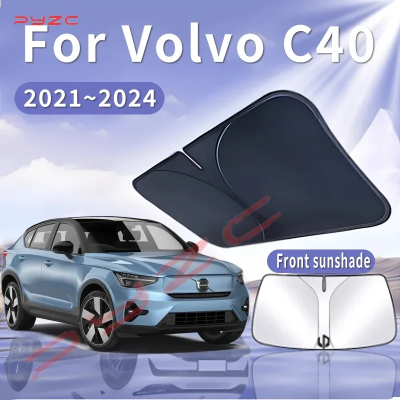 

Foldable Car Sun Visor For Volvo C40 2021~2024 2022 Front Windshield Sunshade Heat Insulation Summer Cooling Auto Accessories