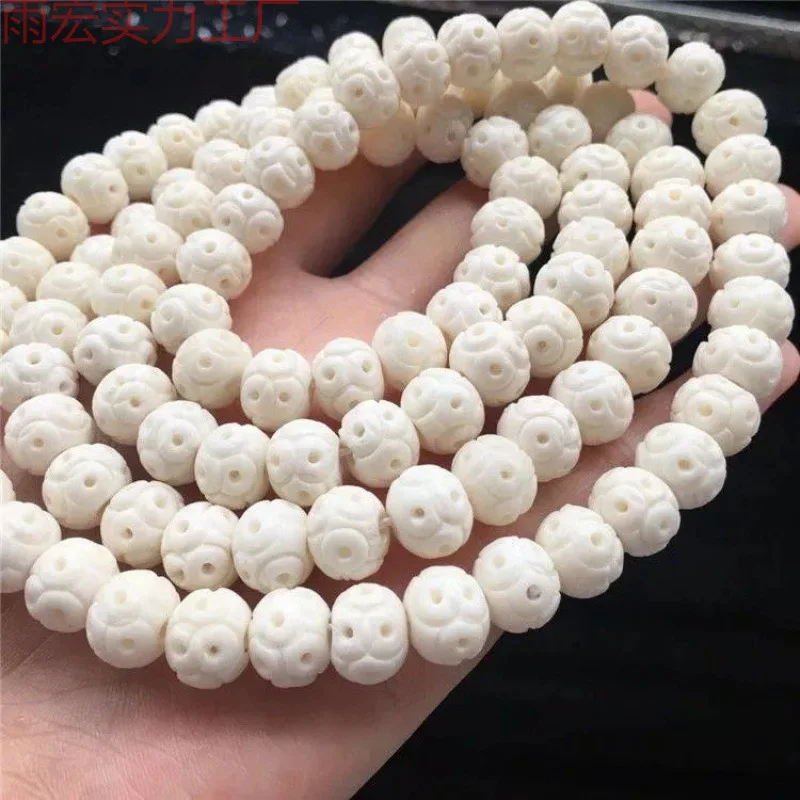 

Yak Bone Buddha Beads 108 Hollow As Right As Rain Tee Hand-Carved Accessories Handmade