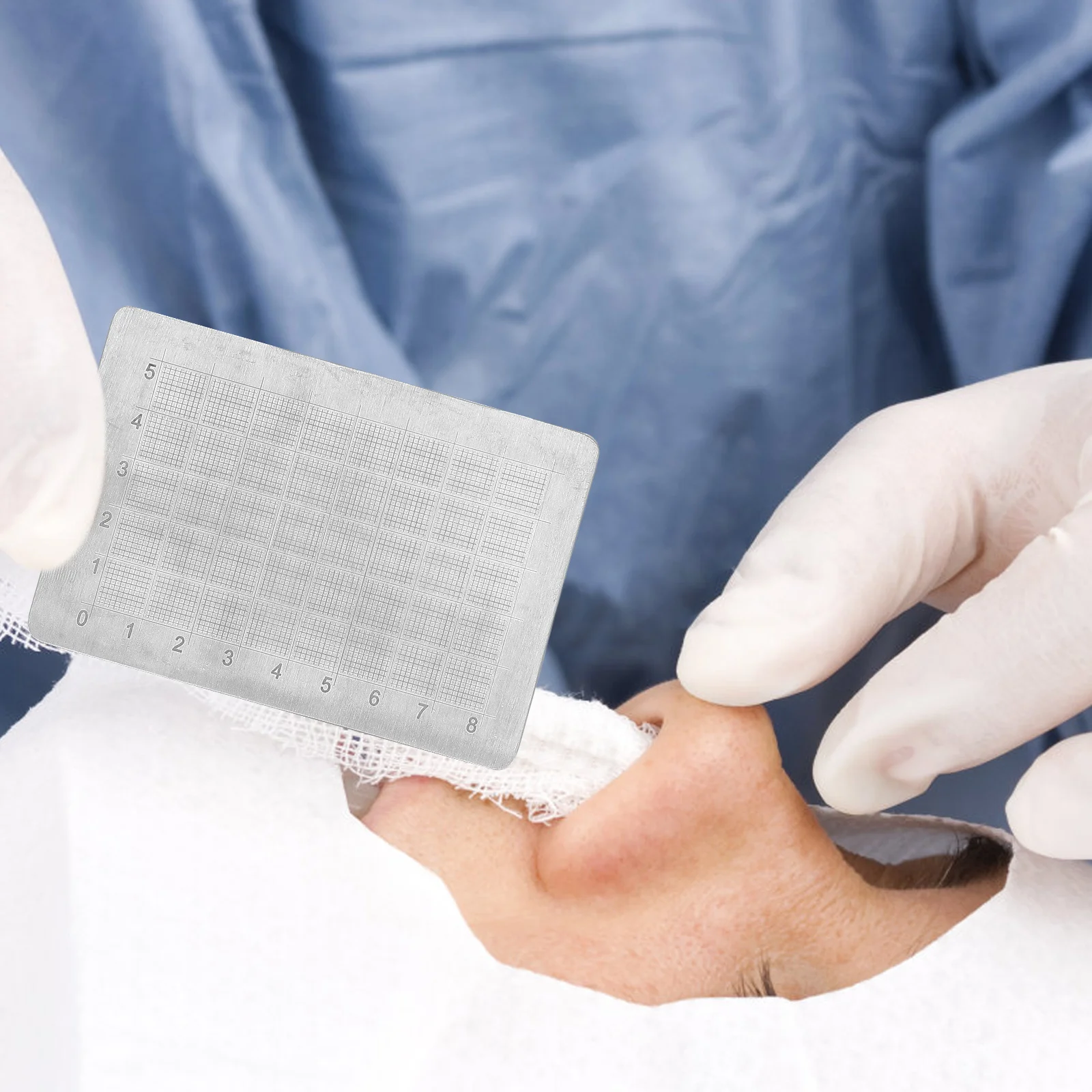 

Stainless Steel Nose Sculpting Board with Dual-Sided Scale Accurate Measurement Tool for Plastic Surgery Nasal Shaping