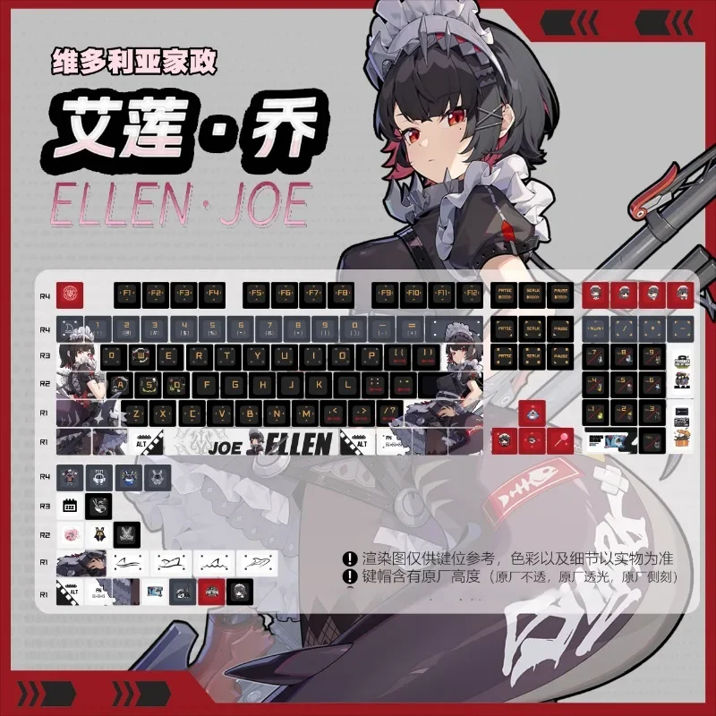 

MiFuny Ellen Joe Theme Anime Keycaps PBT Keycap 120 Key Cherry Profile Key Caps for Custom Mechanical Keyboard Game Accessories