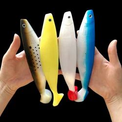 4PCS 230mm 71g Saltwater Fishing Lures Big Soft Bait  Shad Silicone Bass Artificial Pike Swimbait Paddle Tail Jig Wobblers