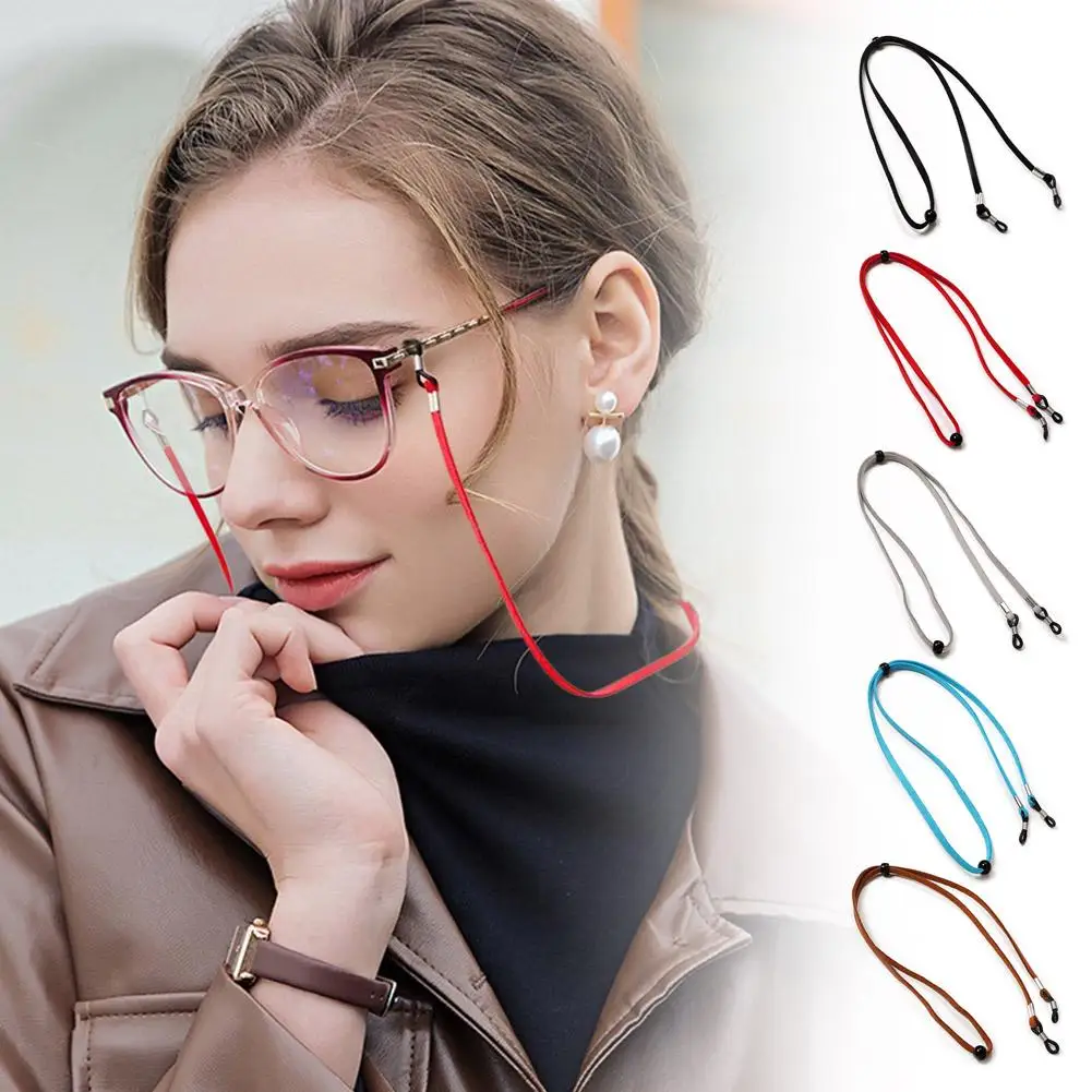 Adjustable Eyewear Rope Leather String Holder Sunglasses Chain Eyeglass Lanyard Anti Lost Glasses Strap Sports Accessories