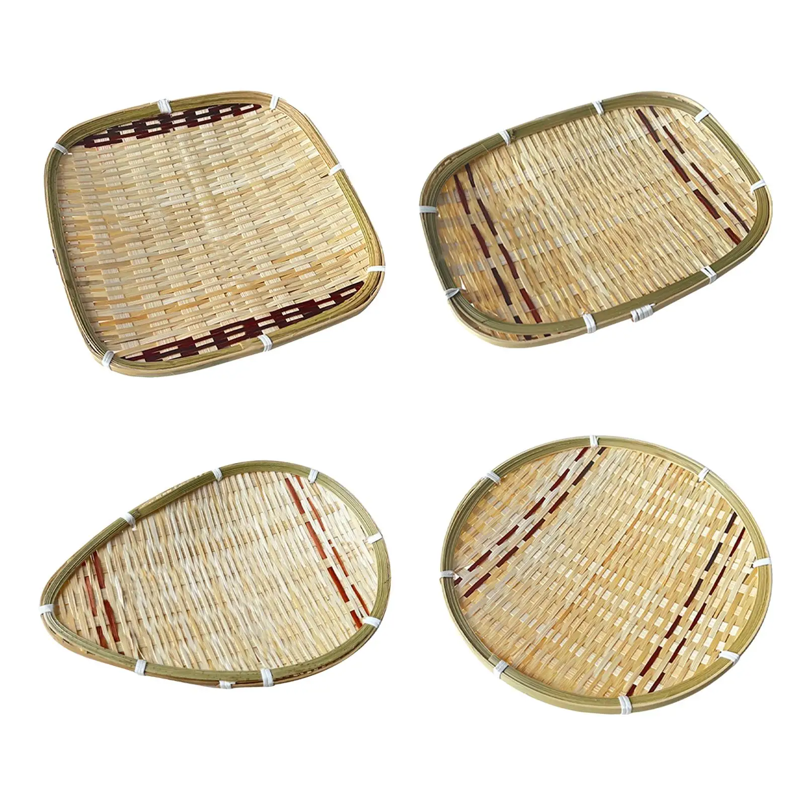 Bamboo Bread Basket Multipurpose Rustic Vegetables Basket Handmade Basket for Desktop Kitchen Pantry Shelves Office Cabinets