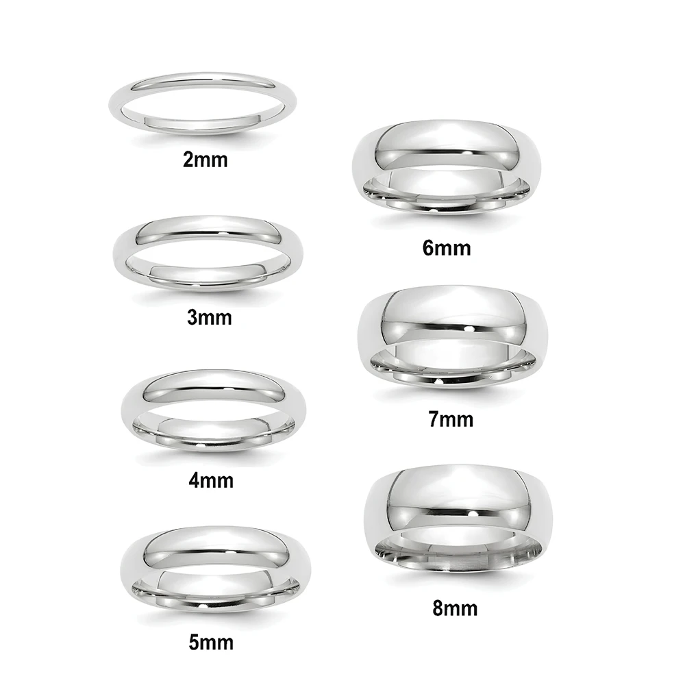 Aliança Clássica de Aço Inoxidável Polido de 8mm para Mulheres, Anel Empilhável, Presente de Aniversário para Esposa