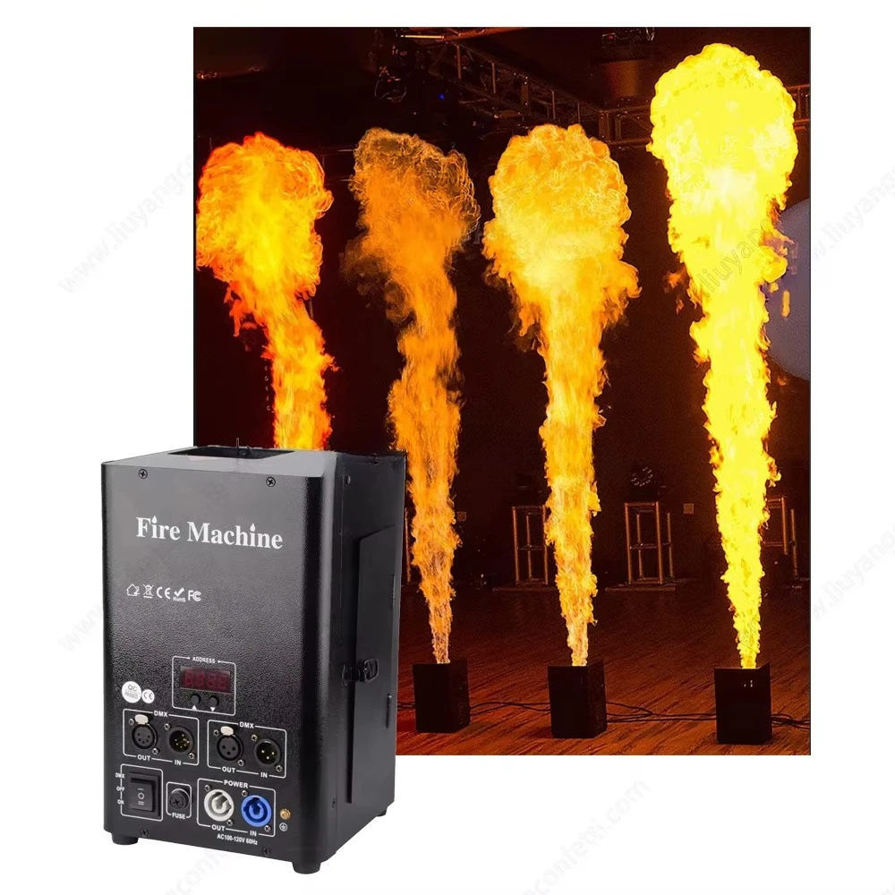 Spectacular Hat Flame Column Fire Machine Wedding Display Manual Control DMX512 Spray Injector Stage Special Effects Aluminum