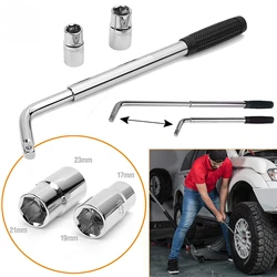 Car Wheel Lug Nut Wrench with Anti-slip Handle,Telescoping Hex Key Socket Spanner Car Tire Repair Wrench 17/19/21/23mm lever