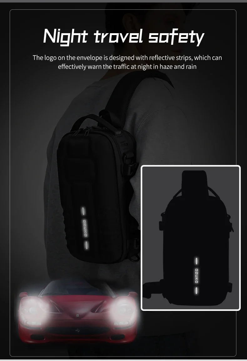 OZUKO Hard Shell Flex Bag Men Sports Shoulder Bag Multifunctional Large Capacity Waterproof High Quality Outdoor Tactical Bag