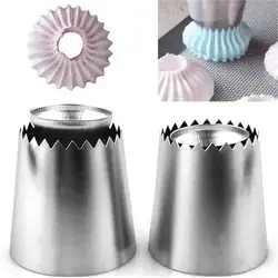 1/2Pcs Stainless Steel Romeo Flower Mouth Pastry Nozzles for Confectionery Pastry and Bakery Accessories Cake Tools Utensils