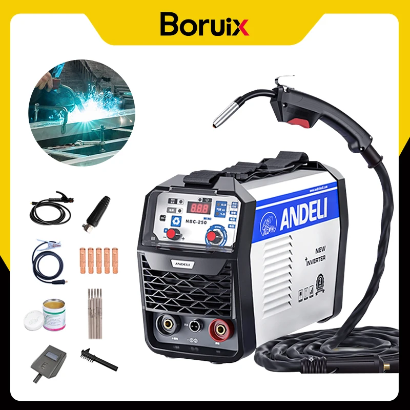 220V/180V MIG Welding Machine 0.8-4MM Semi-Automatic Welding Machine Without Gas Flux Core Wire Inverter 1KG Capacity Mig Welder