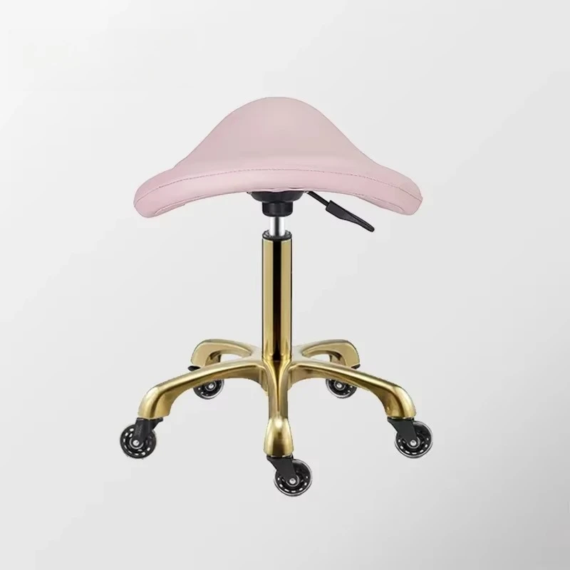 Do profesjonalnego salonu piękności Pedicure Siodło Złota podstawa Krzesło Siodło Stołek Krzesło na kółkach z kółkami