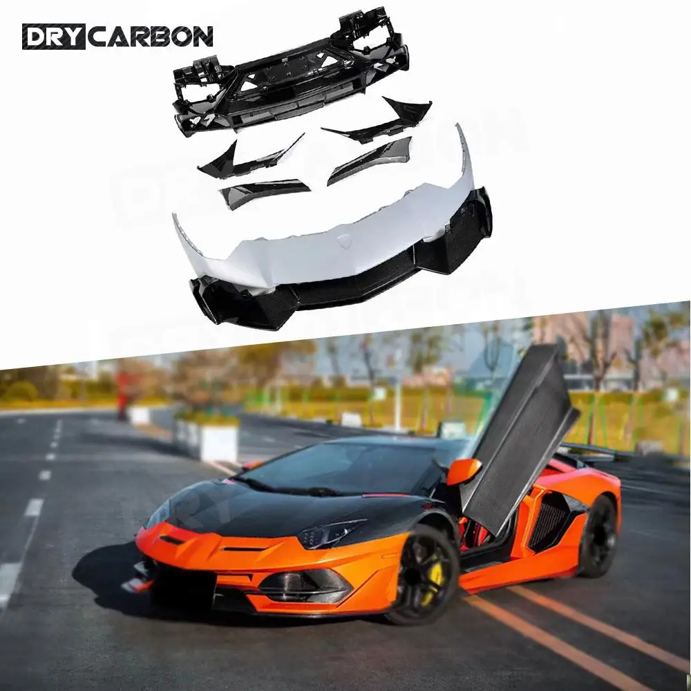 For Lamborghini Aventador LP700 720 to LP750 SV 2011+Carbon Fiber Front Bumper Rear Diffuser Bumper Spoiler Rear Fender Trims