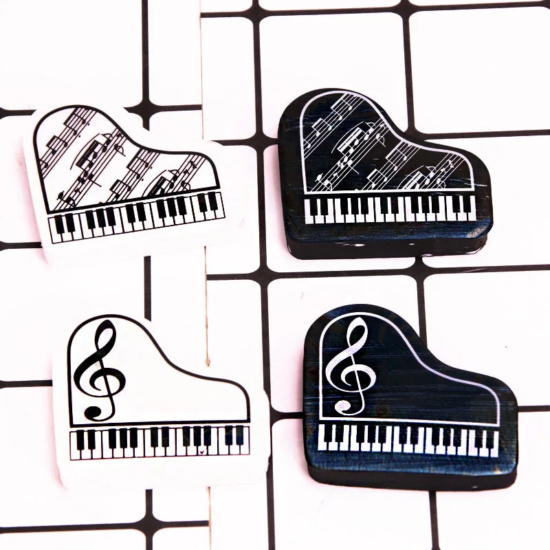 1Pcs Lytwtw's Cute Kawaii Pencil Cartoon Musical Note Piano Rubber Eraser School Office Stationery Supply Lovely Erasers