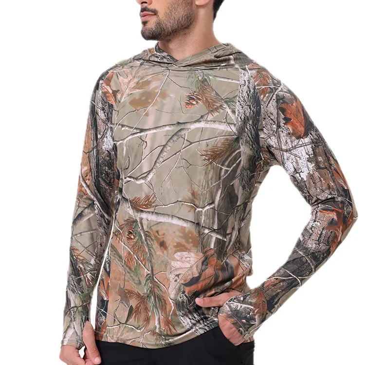 UPF 50+ Sun Protection T-Shirts Mens Long Sleeve Hoodie Casual Quick Dry T shirts Outdoor Hike Sports Run Pullover Tops