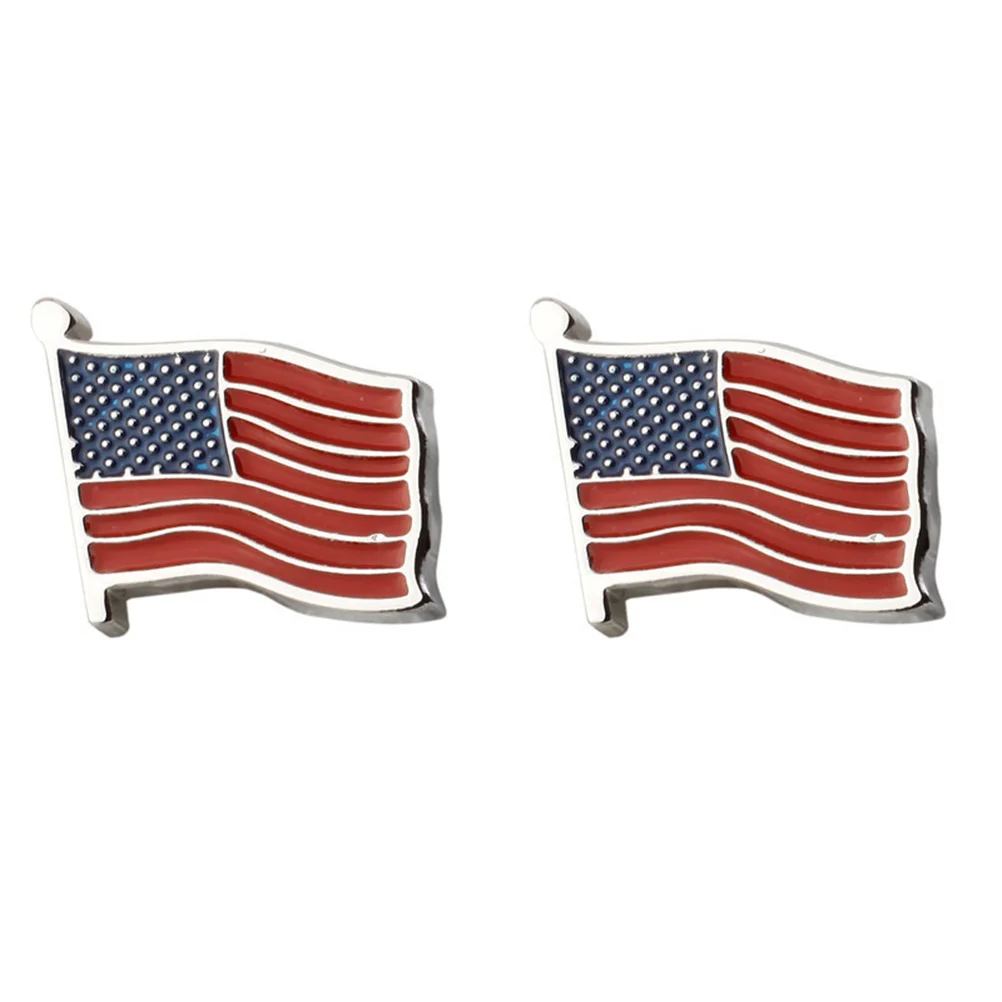 1 Pair American Flag Design Shirt Sleeve Decor Cufflinks Replacement Cuff Studs Male Cuff Links American Flag Cufflinks