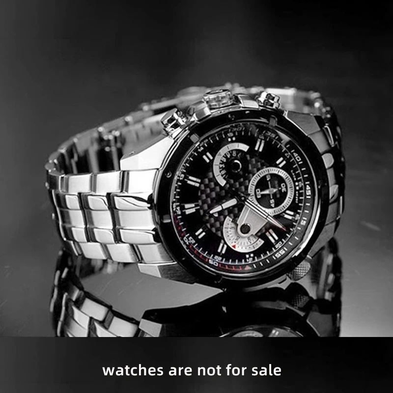 EF-550 Precision Steel Watch Band Replacement For Casio EDIFICE/EF-535 Series Arc Interface Stainless Steel Watch Chain 22mm