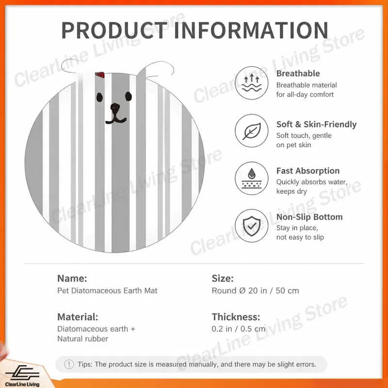 Round Cat Bed Detachable Washable Knot Stripe Pattern Soft Pet Cushion Pillow Dog House Mat All Seasons Universal Cozy Nest