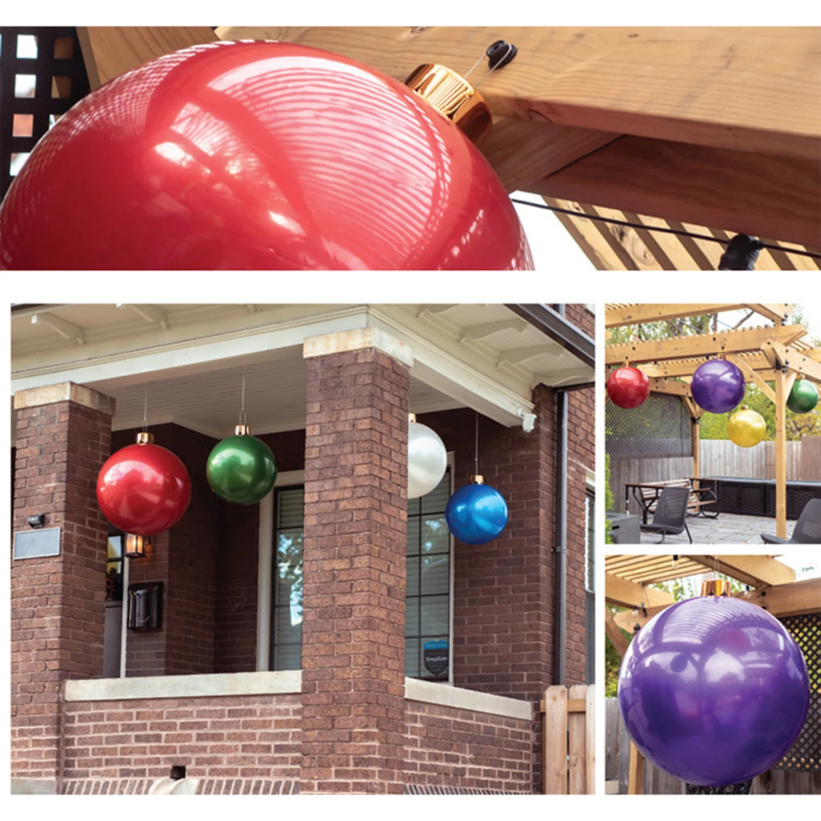 

Outdoor Christmas Inflatable Decorated Ball Made PVC Giant No Light Large Balls Tree Decorations Outdoor Toy Ball 2023