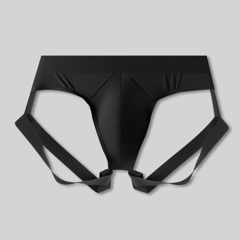 

Men Sexy Underwear Straps Elastic Waist Briefs Thongs Bulge Pouch Solid G-string Jockstrap Panties Hollow Exposed Butt Underpant