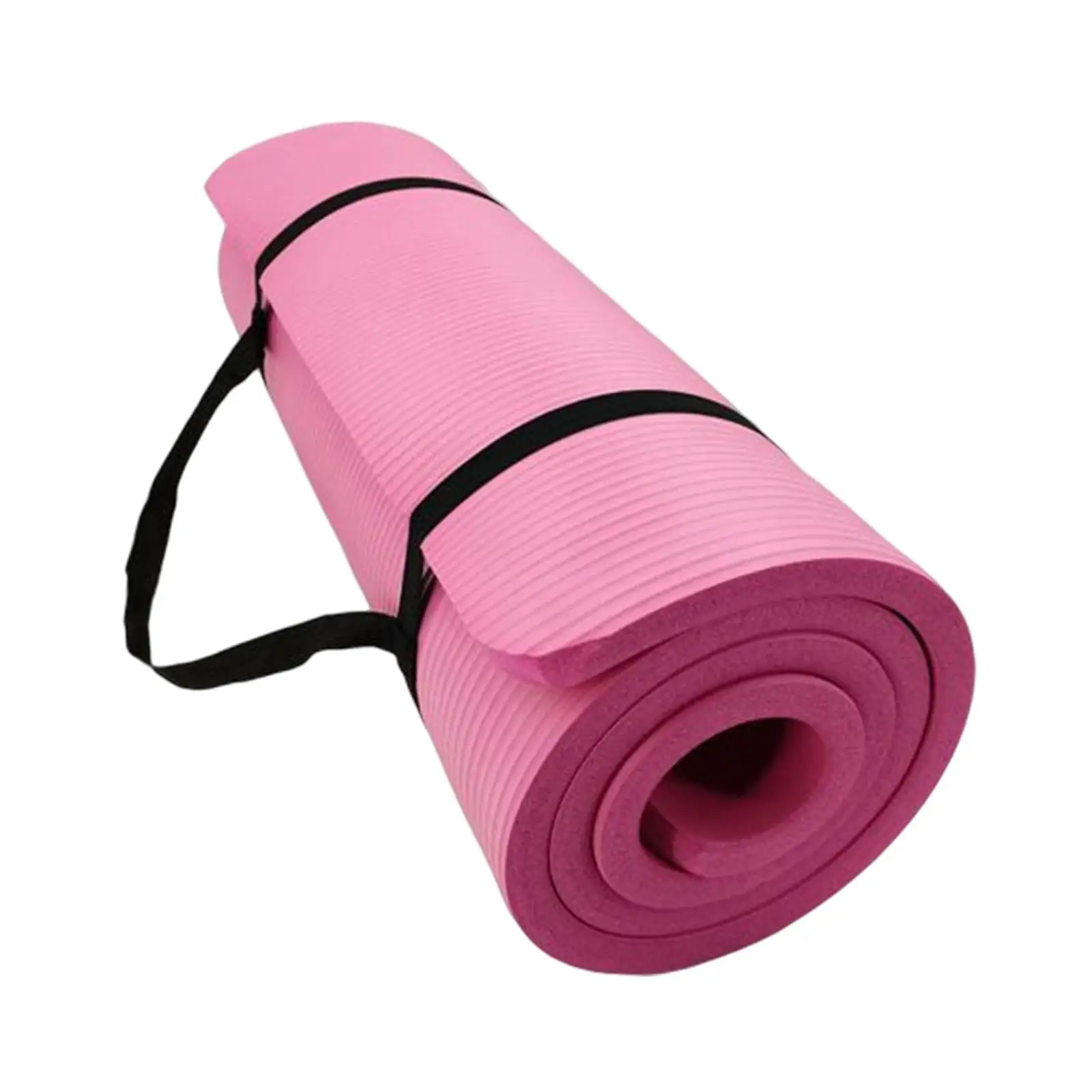 Home Gym Yoga Mat with Carrying Strap High Density NBR Exercise Pad for Pilates Fitness Workout Non Slip Training Men Women