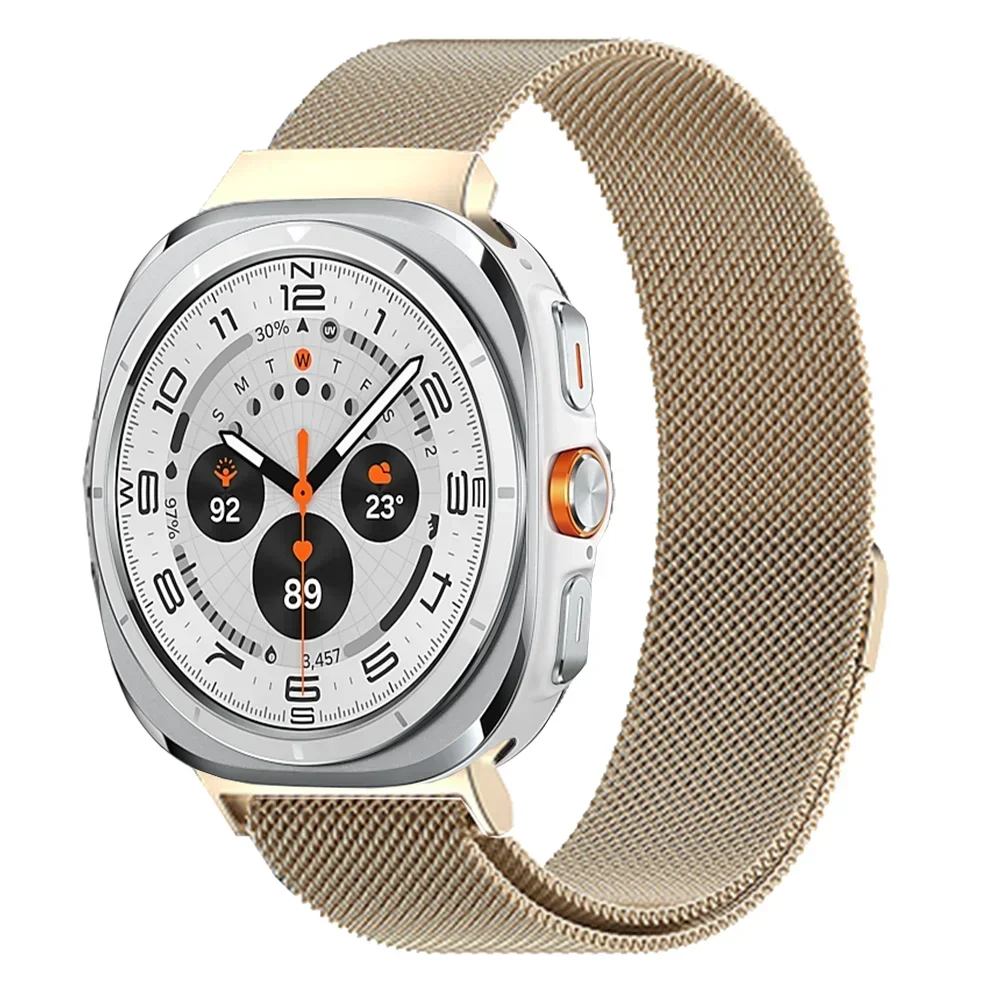 삼성 갤럭시 워치용 갭 없는 스테인리스 스틸 스트랩, 울트라 47mm 마그네틱 스포츠 메탈 스트랩, 갤럭시 워치 7 울트라 팔찌