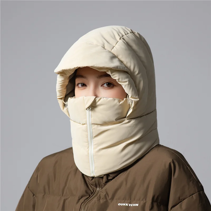 Hat Scarf Mask One Pcs Integrated Bomber Hat for Men and Women' 2025 Winter New Thickened Warm and Anti-splashing Cover Hat