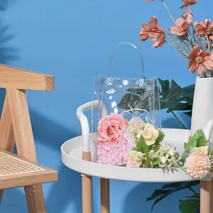 Saco De Presente De Plástico Transparente Com Alça, Embalagem De Presente De PVC Reutilizável, Bolsa Portátil Para Casamento E Festa De Aniversário, 5 PCs, 10 PCs, 20PCs 12 principais vendas mochila plastica infantil - №10