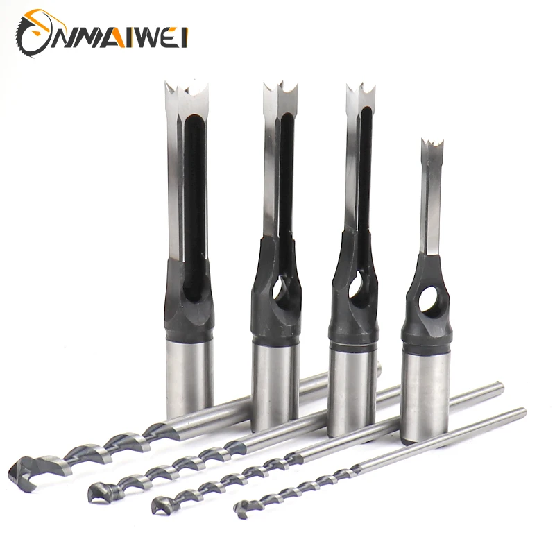 1Pcs 6-25mm HSS Square hole drill Woodworking Drill Auger Mortising Chisel Drill Set DIY Furniture Square Woodworking drill