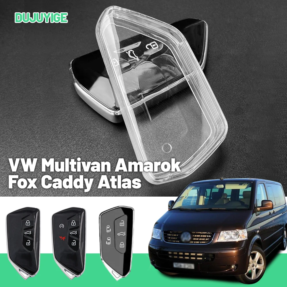 Clear TPU Car Key Case For VW Multivan Amarok Fox Caddy Atlas Teramont Key Fob Cover Protector Shell Auto Accessories