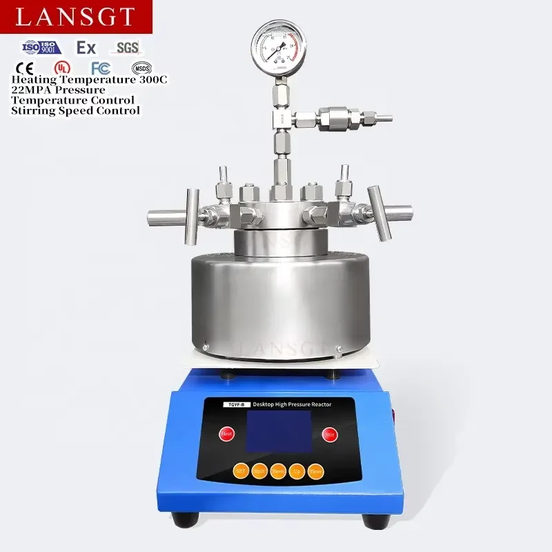 Lab Autoclave Reaction Kettle 50ml-1000ml Desktop High Pressure Reactor with Motor and PLC