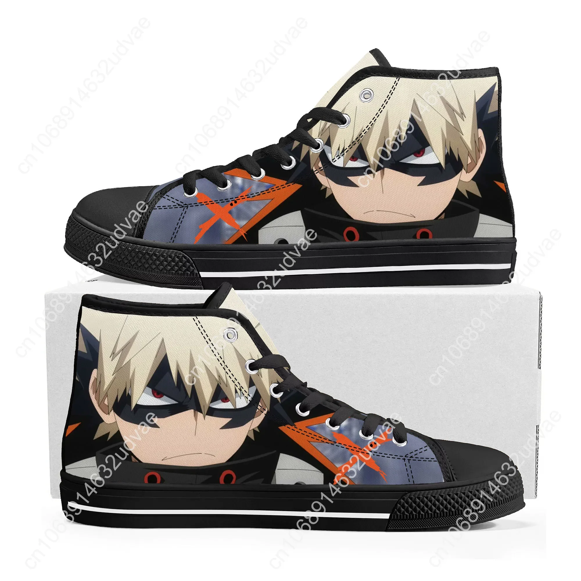 Anime Katsuki Bakugo My Hero Academia High Top Sneakers Mens Womens Teenager Canvas Sneaker Casual Couple Shoes Custom Shoe