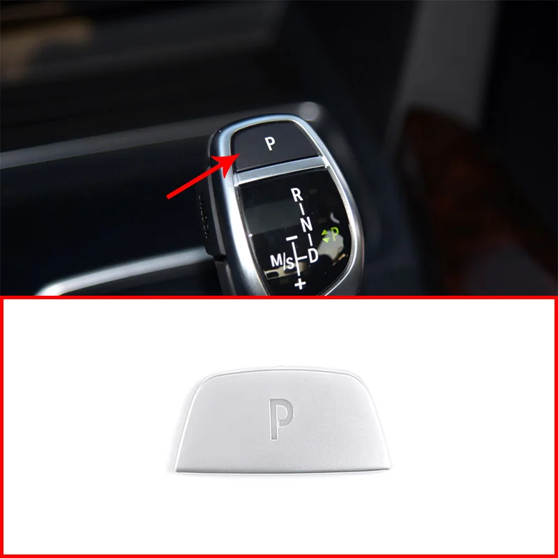 

Car Accessories Interior Plastic Gear Head P Button Sticker Bright Silver For BMW 5 Serives 2011-2017 1 Piece Set
