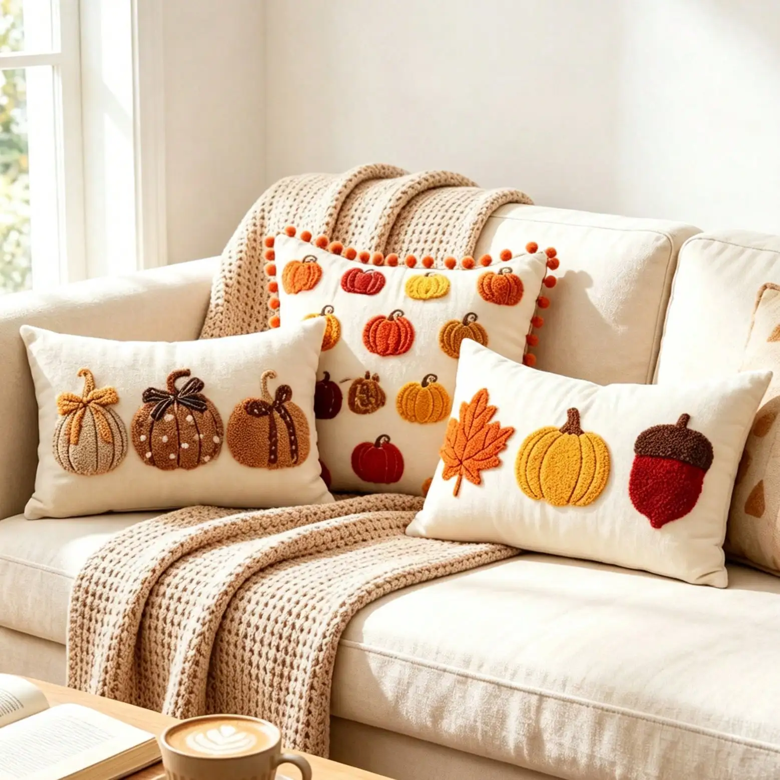 1pc Fall Maple Leaves Pumpkin Pillow Cover 12 X 20 Inch Hello Fall Embroidery Layered Throw Pillow Covers Beige Farmhouse Autumn Pillowcases For Sofa Couch Home Thanksgiving Fall Decors Autumn Decor, sf260703194639012809370