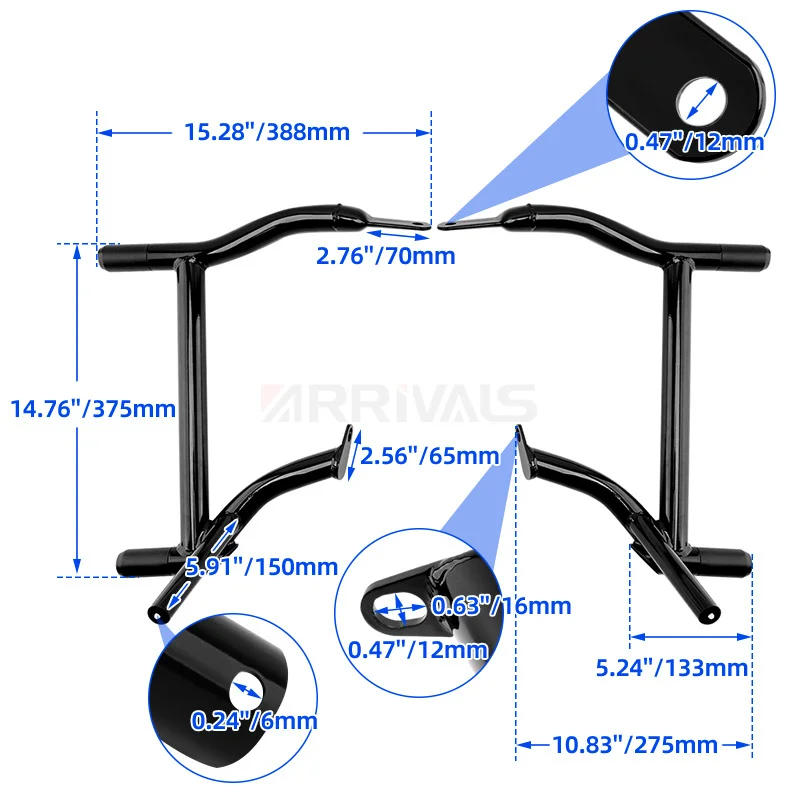 Motorcycle Saddlebags Guards Crash Bars Left Right Rails For Harley Touring Street Electra Glide Road King Glide 1997-2008