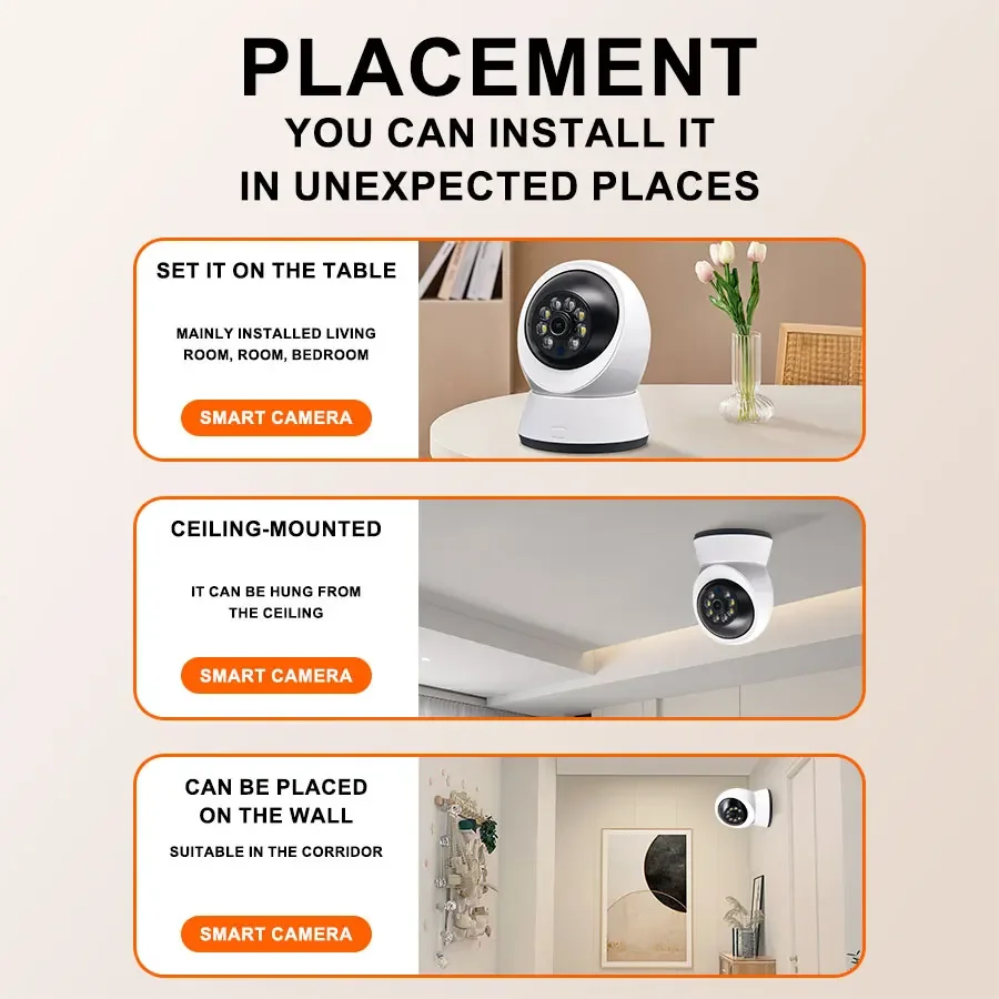 1080P 2MP 스마트 카메라 HD 360도 실내 아기/반려동물 보안 모니터 WIFI 야간 웹캠 비디오 IP 카메라 스마트 홈 양방향 음성