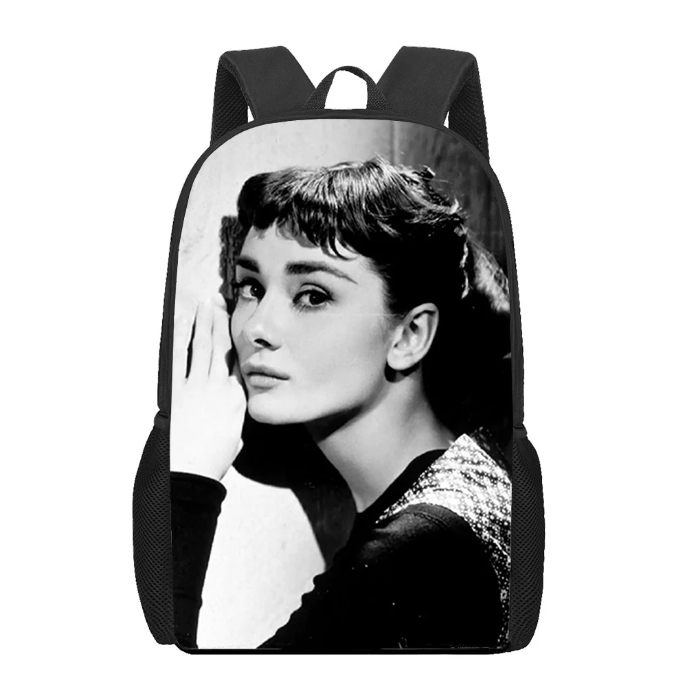 Audrey Hepburn Men Backpack Kids Boys Backpacks School Bags for Teenage Daily Bagpack Book Bag Packs Bookbag