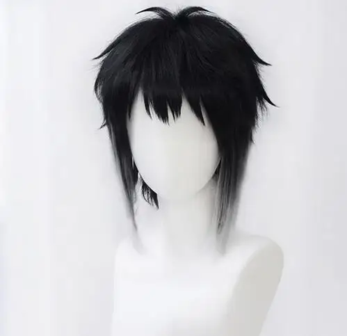 Bungo Bungou Stray Dogs Wigs Ryunosuke Akutagawa Wig Short Black Silver Gray Heat Resistant Hair Anime Cosplay Wig