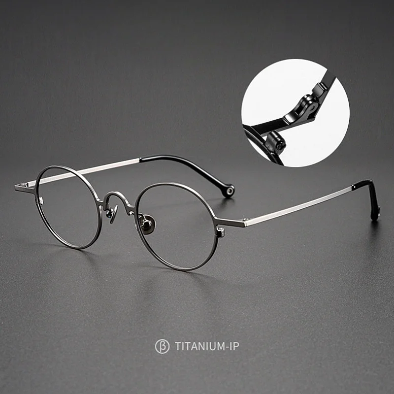 F·DRACON β Titanium Glasses Frame Retro Round Men's Glasses Frame Ultra-light Personality Optical Prescription Frame Female k080