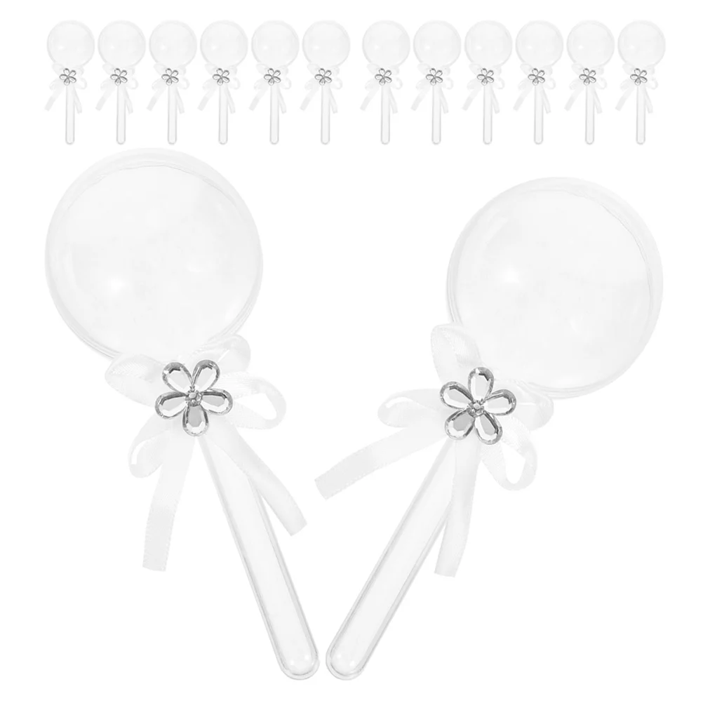 

24Pcs Transparent Candy Boxes Fairy Stick Shape Plastic Candy Containers Small Gift Favors for Christmas Wedding Party Treat