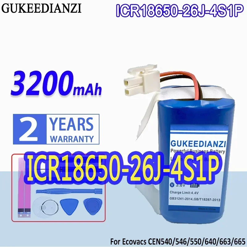 

Robotic Vacuum Cleaner Battery For Ecovacs ICR18650-26J-4S1P CEN540 546 550 640 663 665 ICR1865026J4S1P 3200mAh High-Efficiency