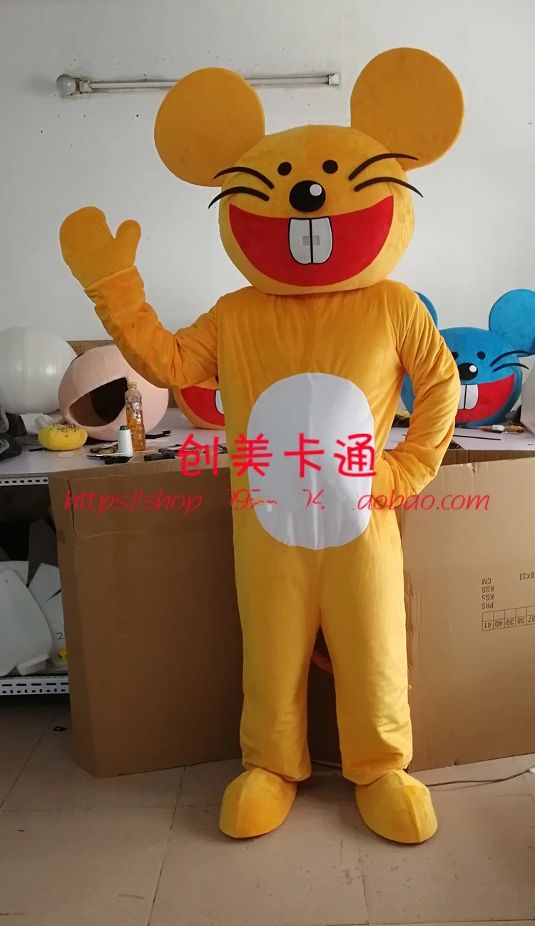 

Mouse Mascot Costume Big Ears Rat Mascot Adult Outfits Carnival Halloween Easter Festival New Year Costume for Sale