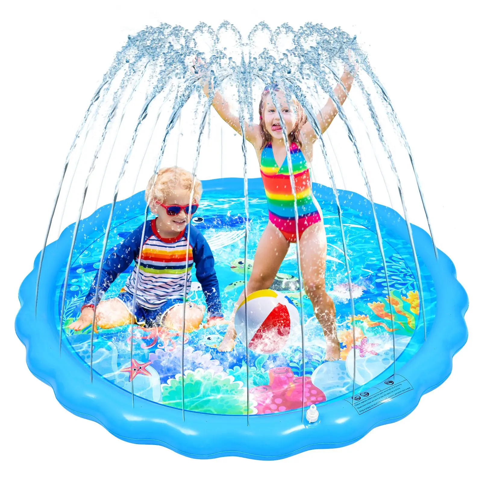 

Inflatable Water Spray Pad Outdoor Toys Sprinkler for Toddlers Play Mat Backyard Giant Playing Outside Courtyard