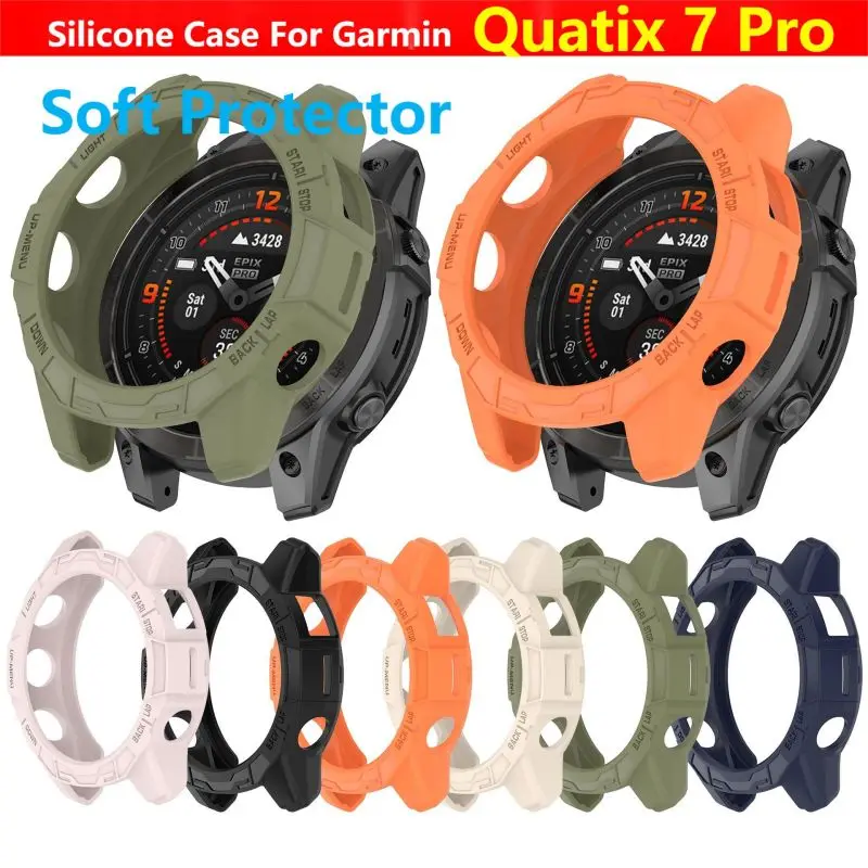 TPU Protective Case For Garmin Quatix 7 Pro Smart Watch Strap Soft Silicone Bumper 7Pro Protector Shell Quatix7 Cover Band