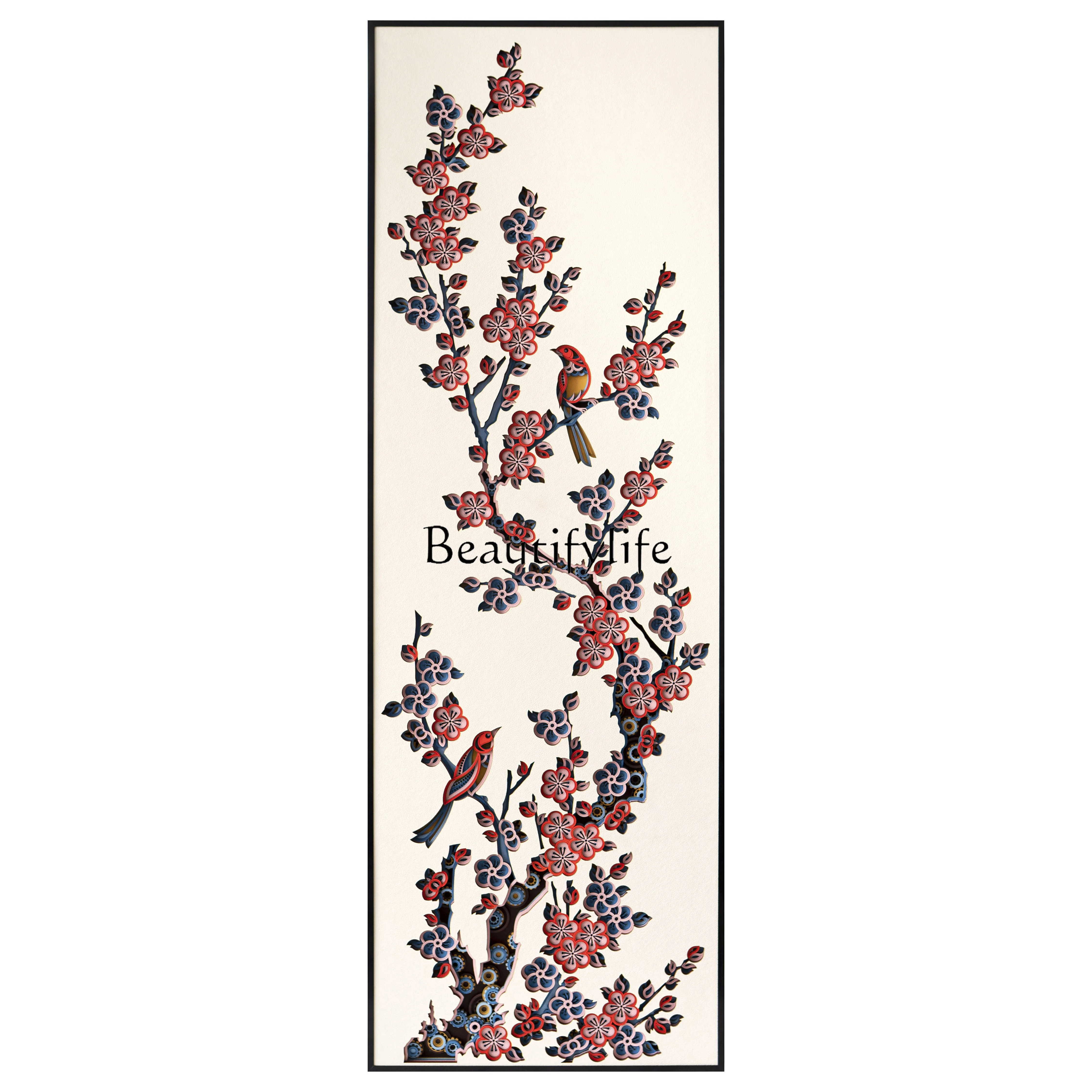 

New Chinese wall decoration relief wood mural 3d three-dimensional living room hanging painting background wall