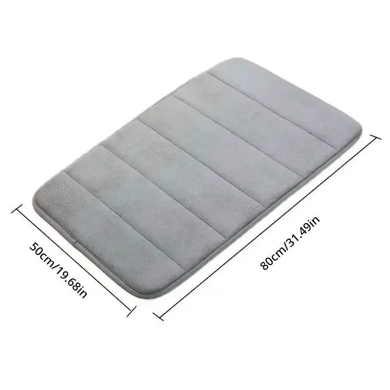 1pc 50*80cm Bathroom Anti-skid Mat, Quick Water Absorption, Dry Machine Washing, Memory Cotton, Toilet Mat, Soft