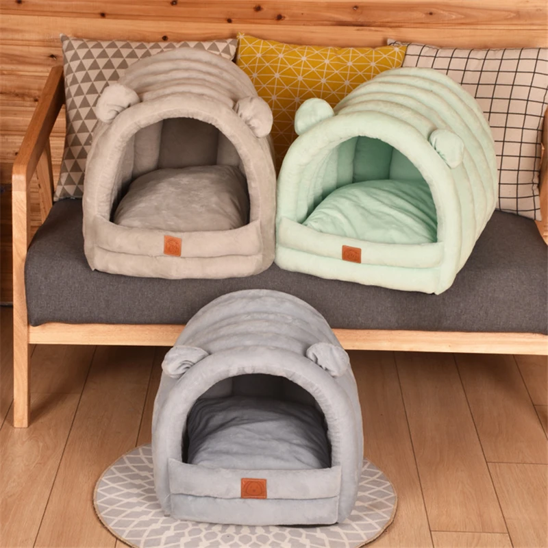 Super Soft Dog Round Cat Deep Sleep Comfort In Winter Warm Sleeping Tent Cozy Cave Mat Portable Indoor Cat Bed for Cats