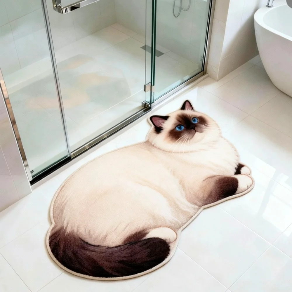 Creative Cartoon Cat Diatomite Mat Fast Water Dry Anti Slip Floor Carpet Soft Rug For Bathroom Kitchen Door Entrance