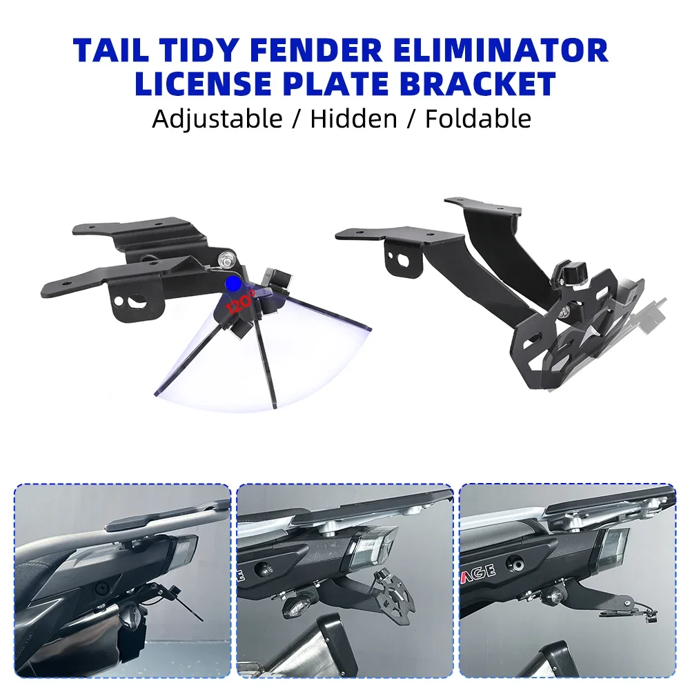 دراجة نارية تسجيل لوحة حامل ل CFMOTO 800MT-X 450MT 800MTX 800 MT-X MTX 2024-2025 الذيل مرتب إطار الترخيص قوس عدة #4